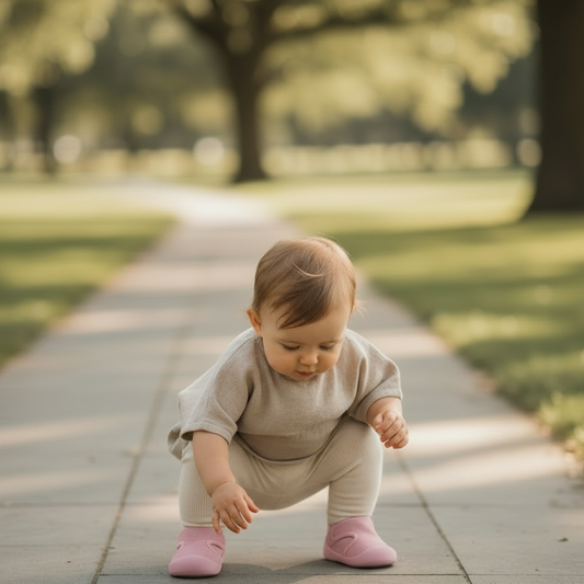 Pink Velcro Pre-walker Baby Sole Sox