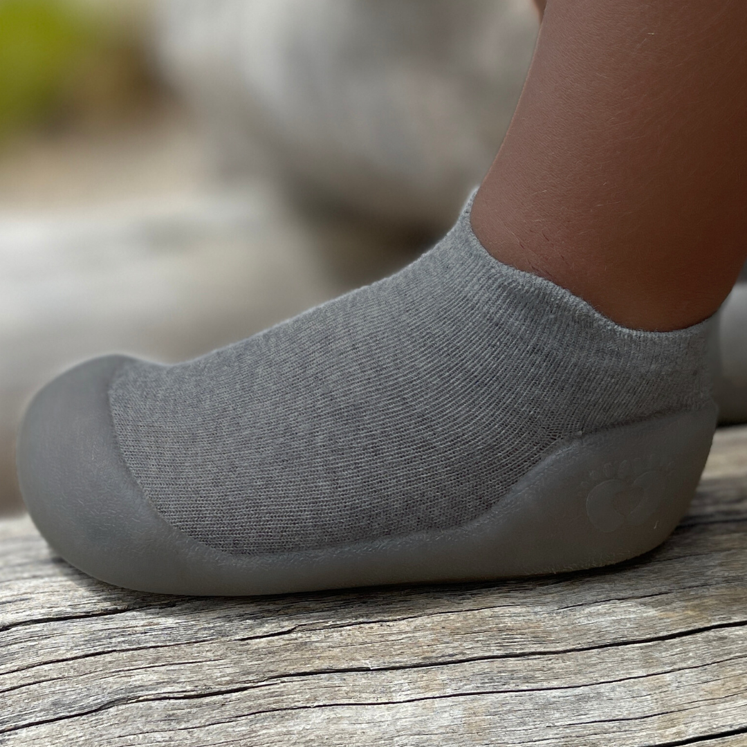 Grey Low Cut Pre-walker Baby Shoes