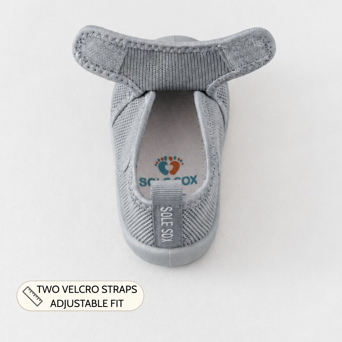 Grey Velcro Sole Sox