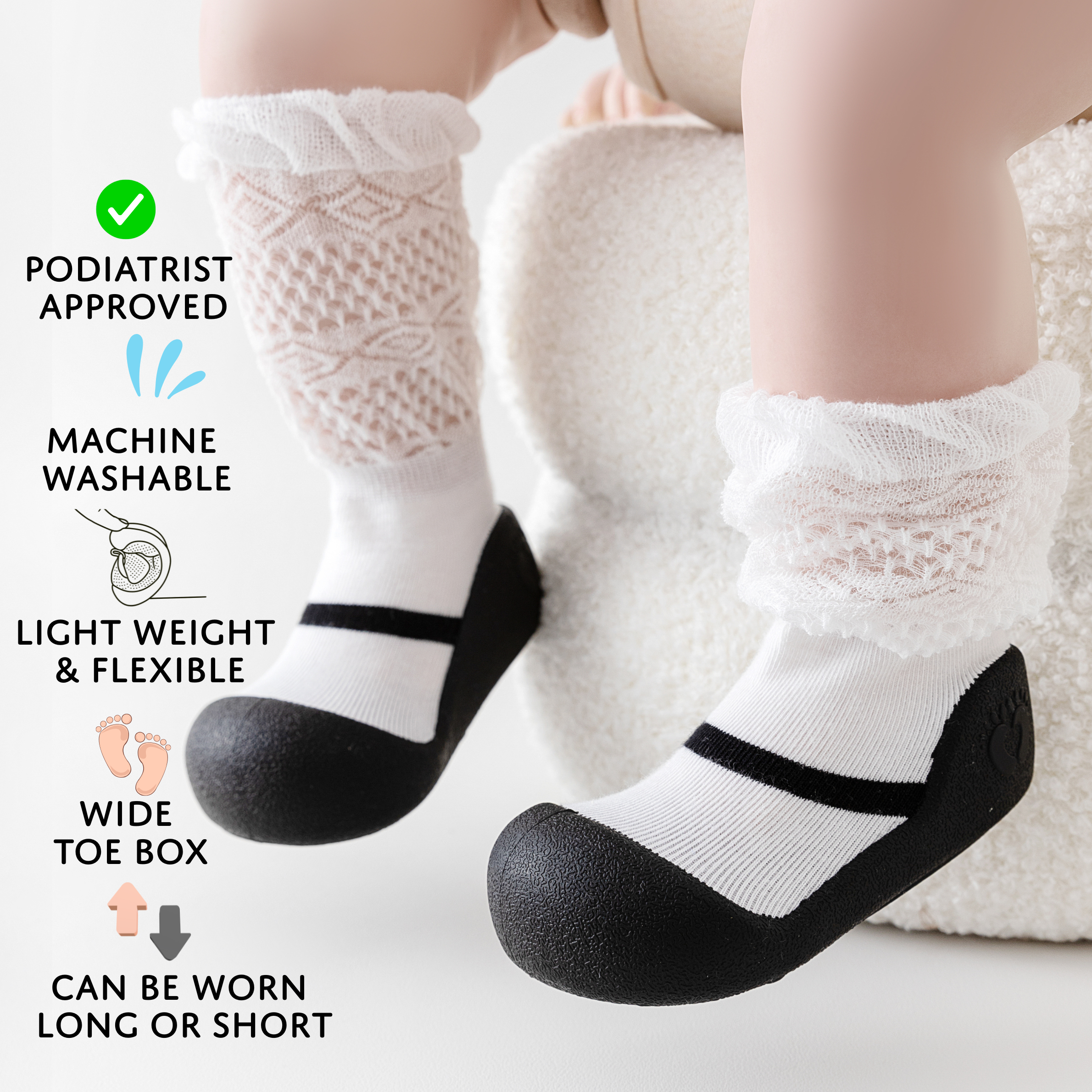 White Lace Sole Sox