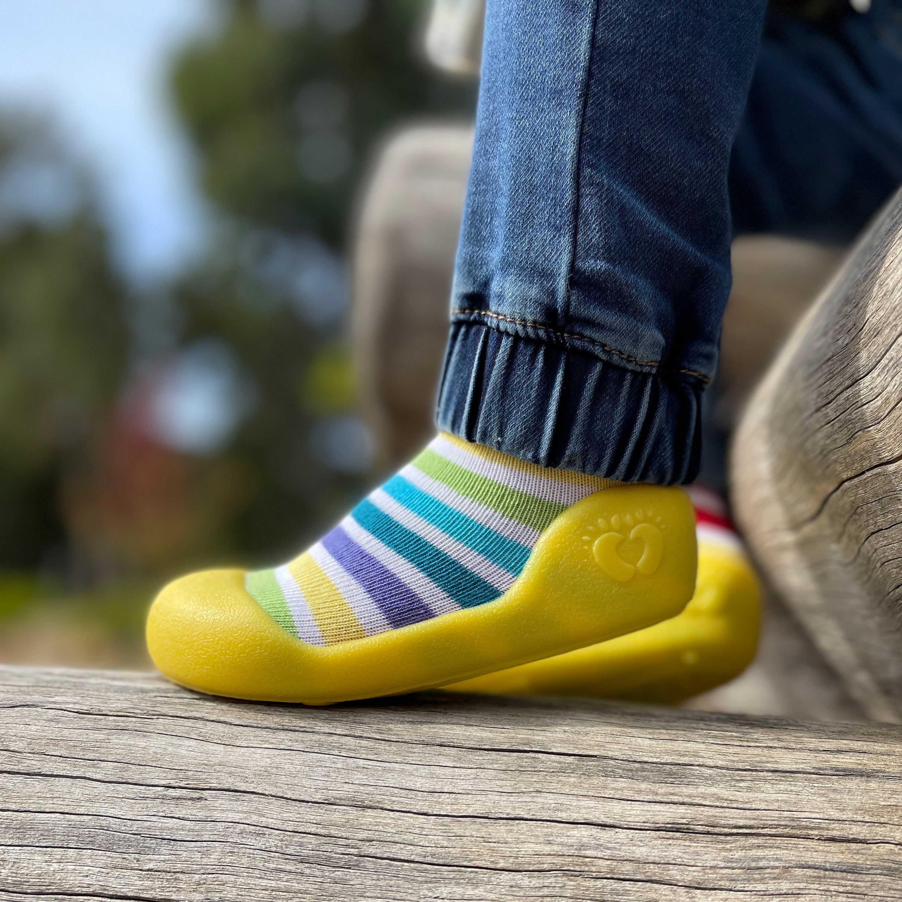 Yellow Stripes Sole Sox