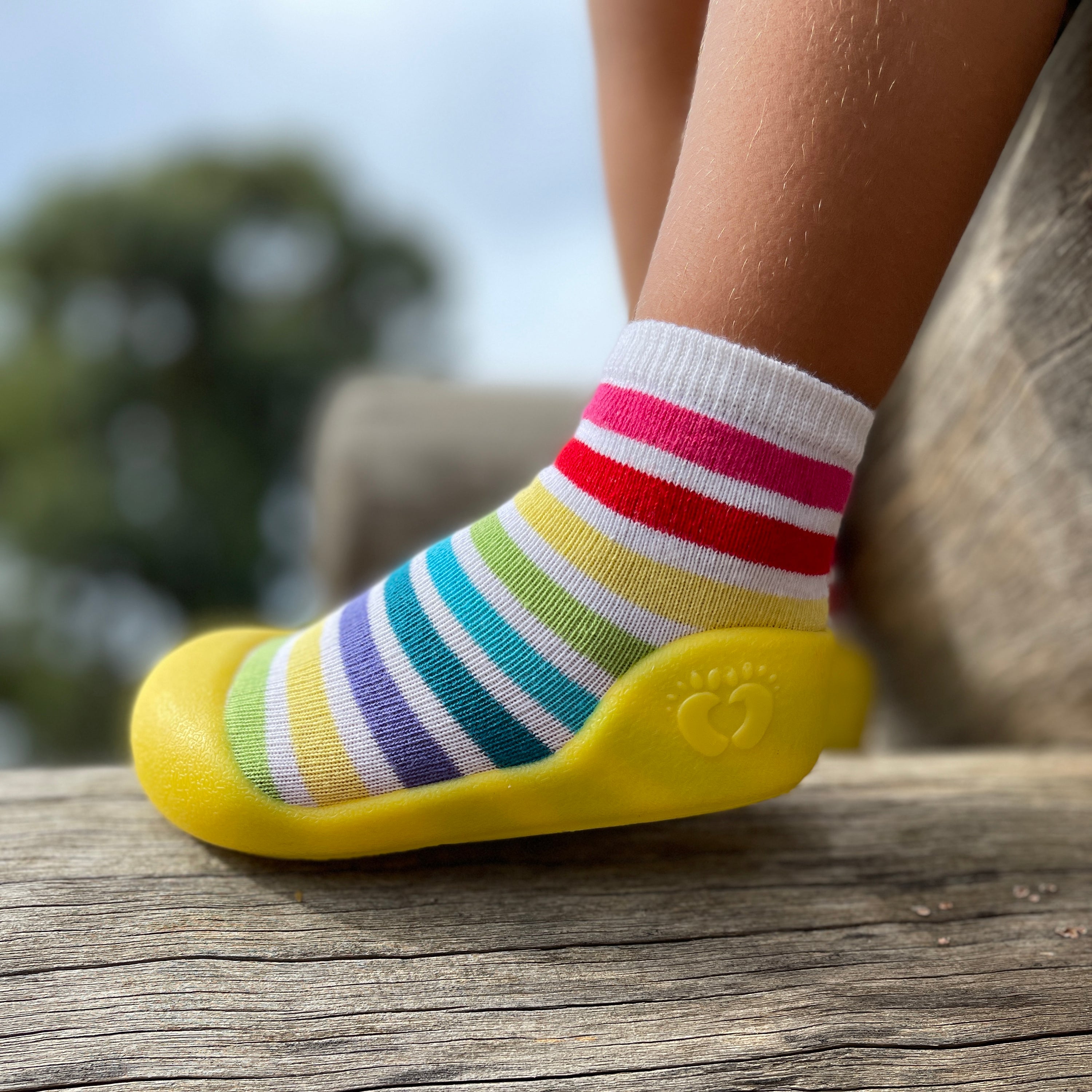Yellow Stripes Sole Sox