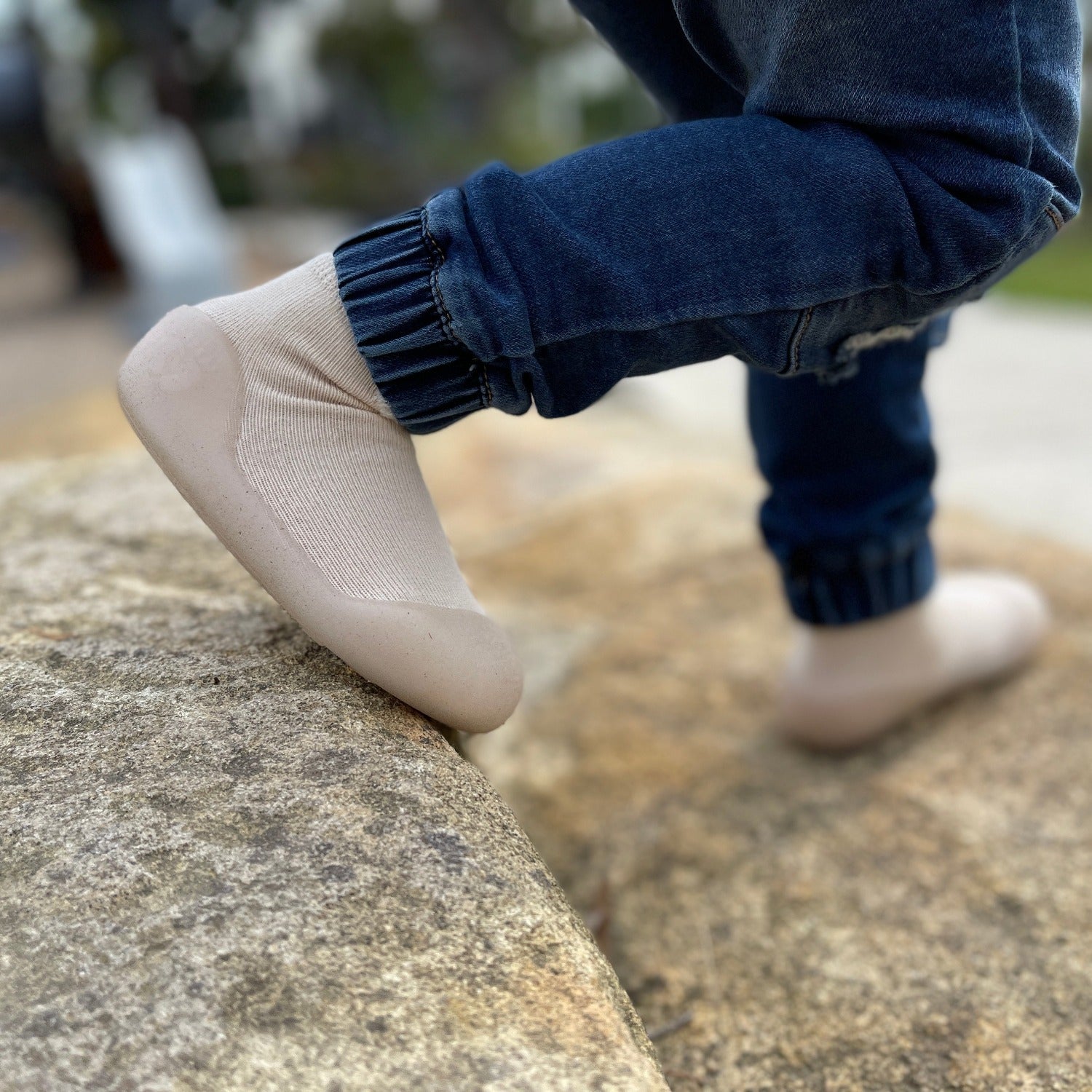 Beige Bear Sole Sox