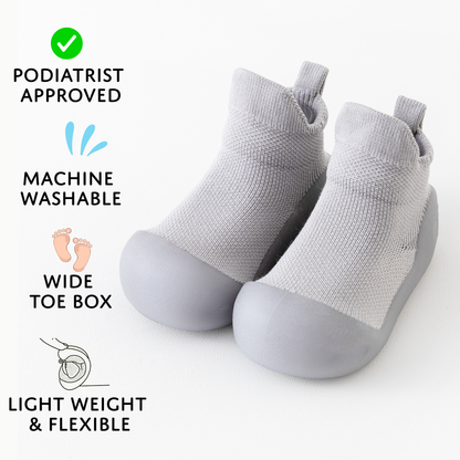 Ash Grey Sole Sox Baby Shoes