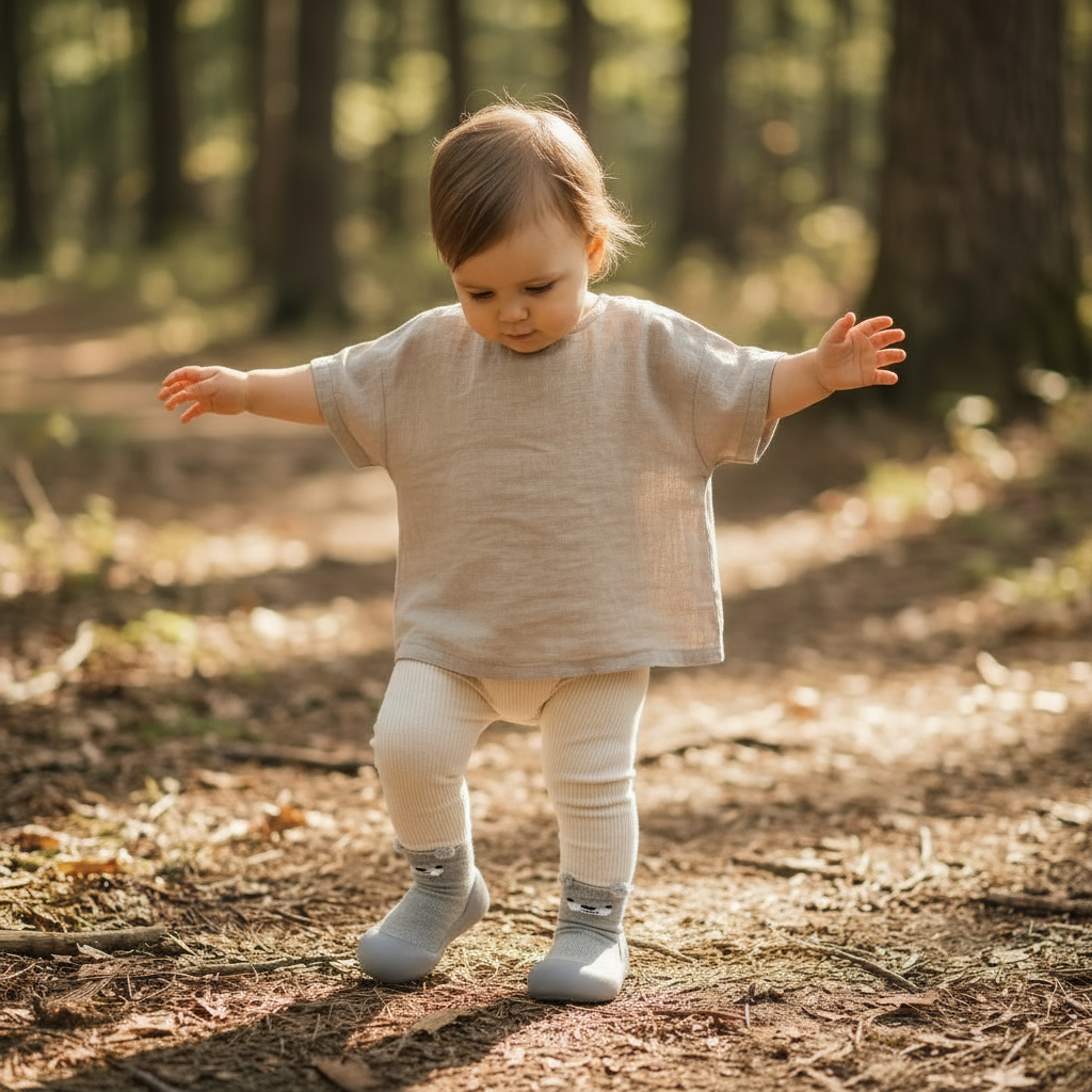 Grey Bear Pre-walker Baby Sole Sox