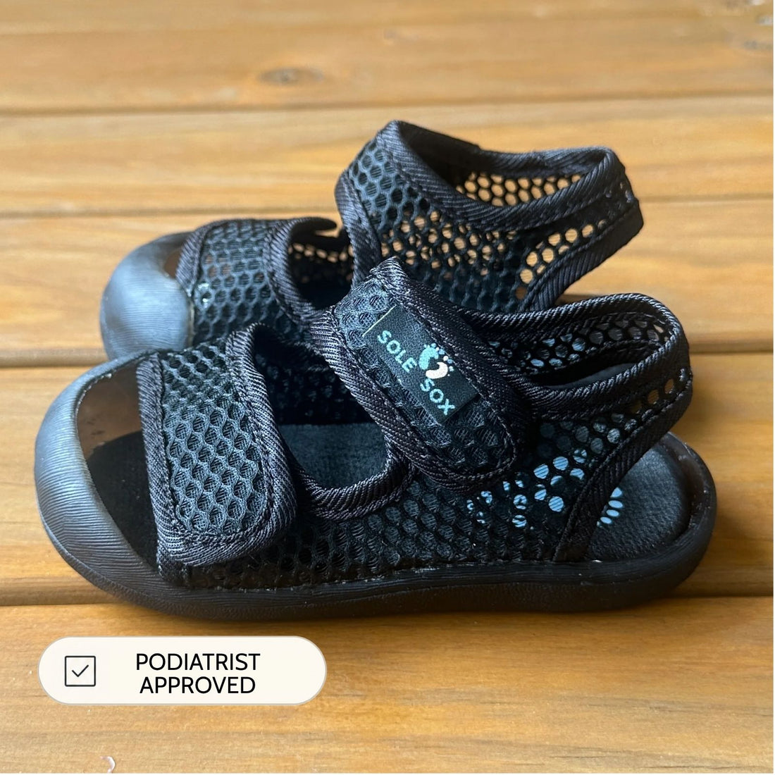 Black Mesh Sandals