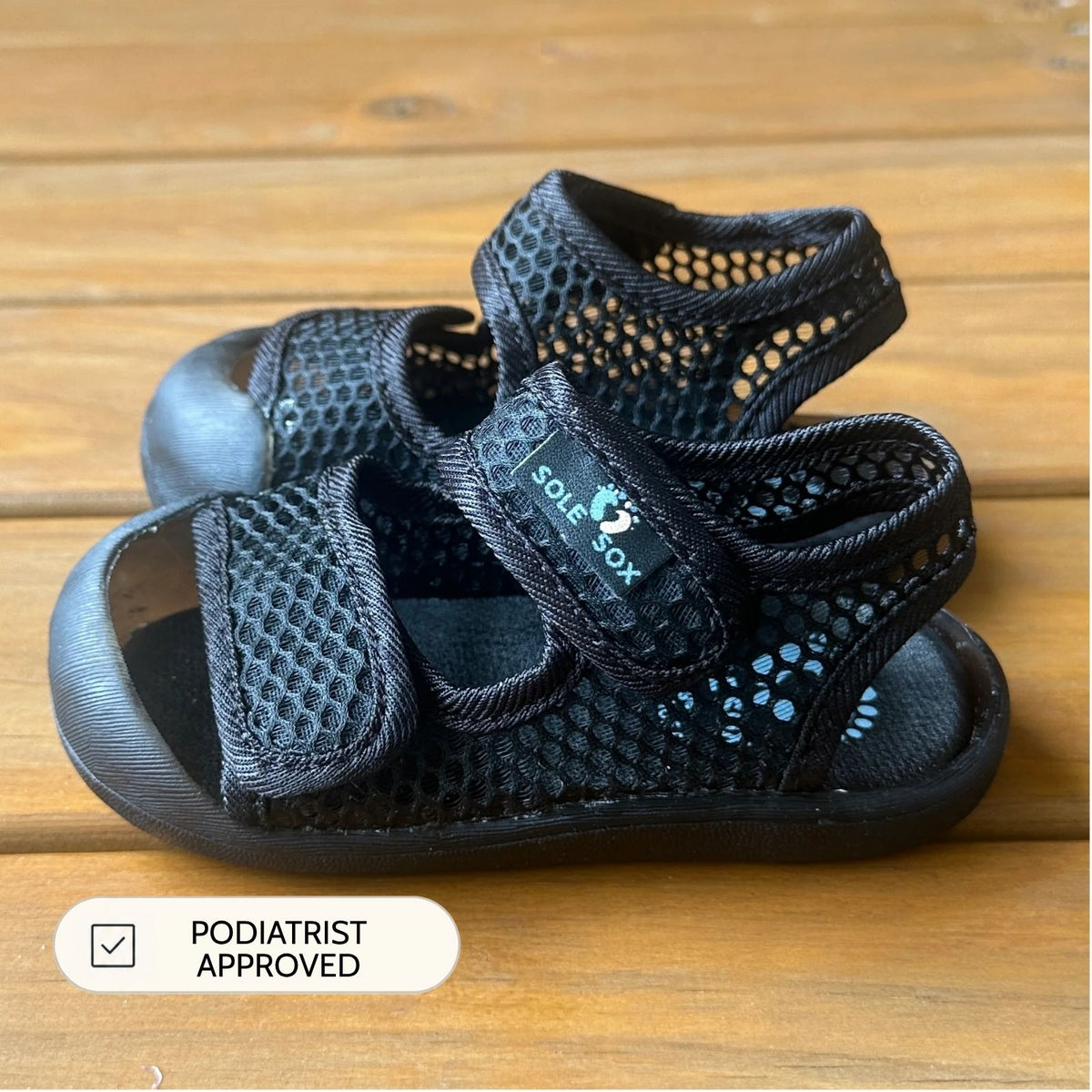 Black Mesh Sandals