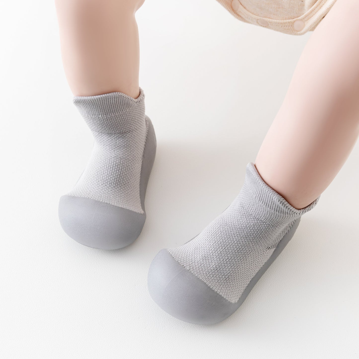 Ash Grey Sole Sox Baby Shoes