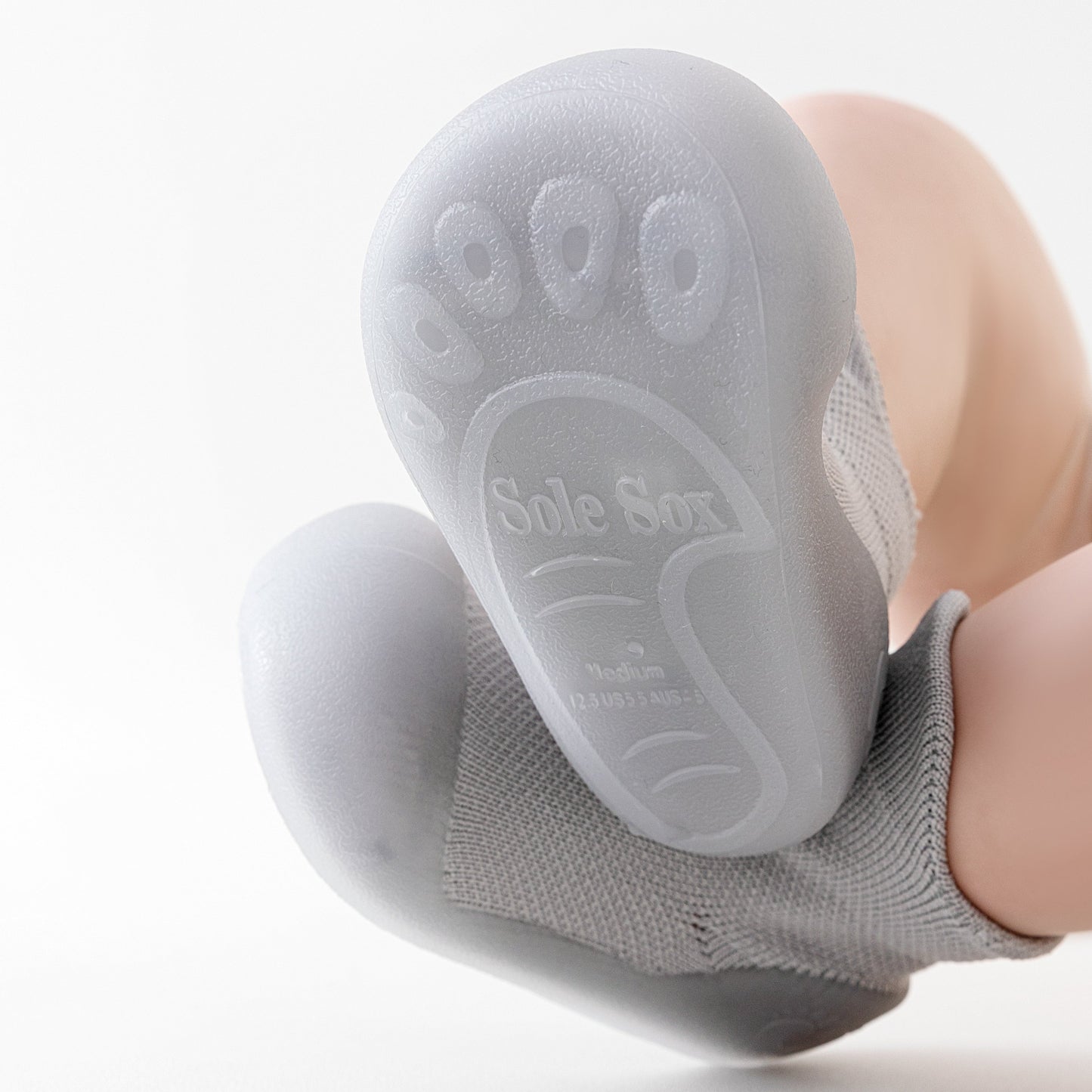 Ash Grey Sole Sox Baby Shoes