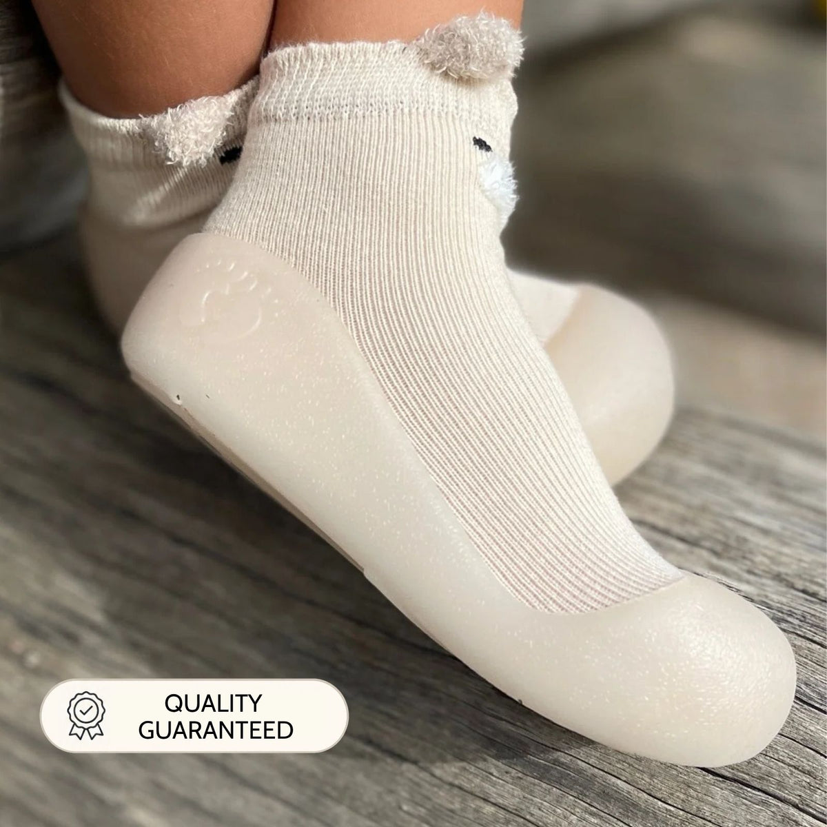 Beige Bear Sole Sox