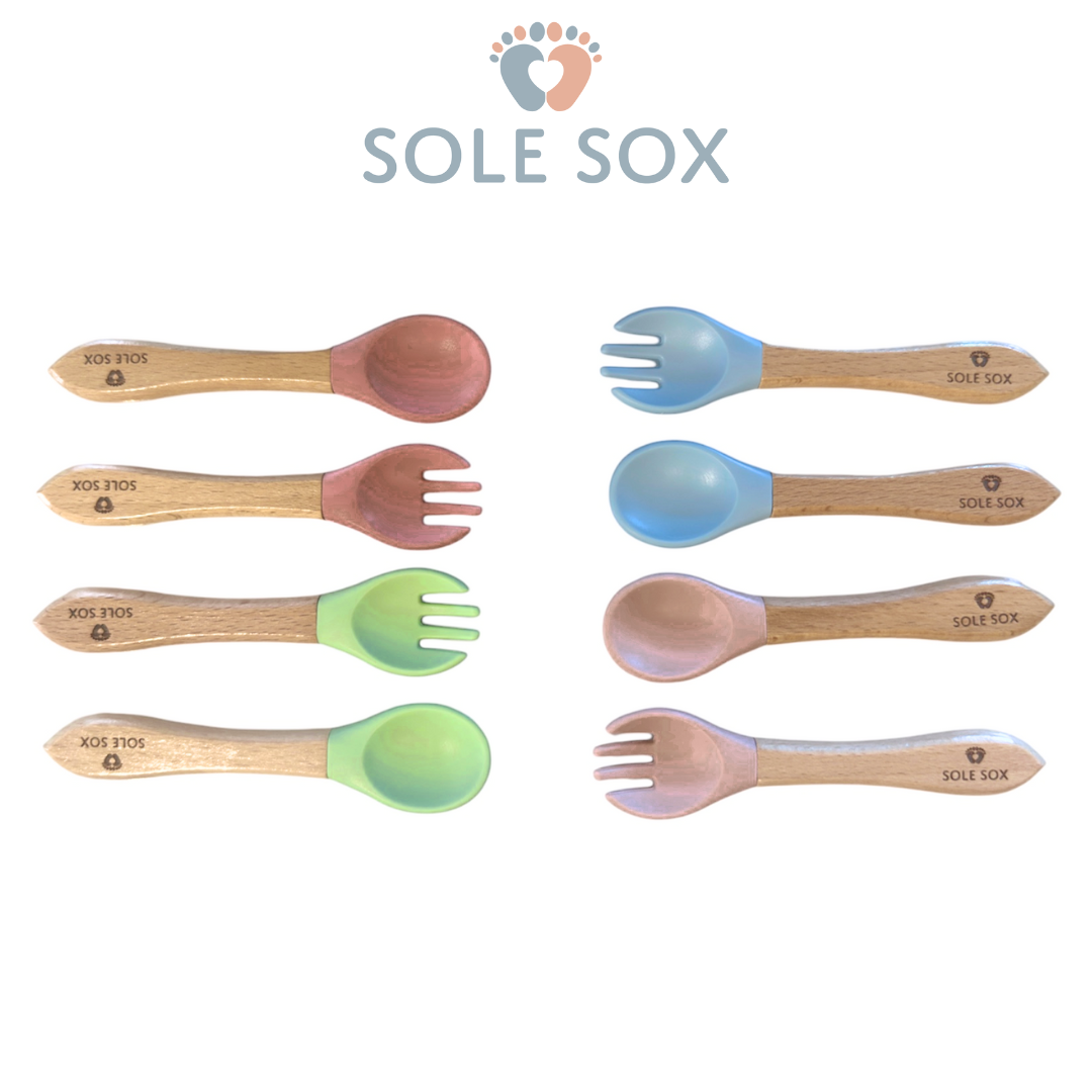 Pastel Blue 10 Piece Silicone Baby food-ware set (Suction Cup Base)