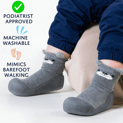 Sole Sox Grey Bear Pre-walker Baby Shoes