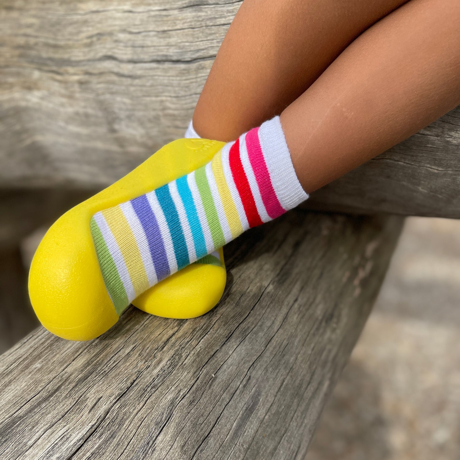 Yellow Stripes Sole Sox