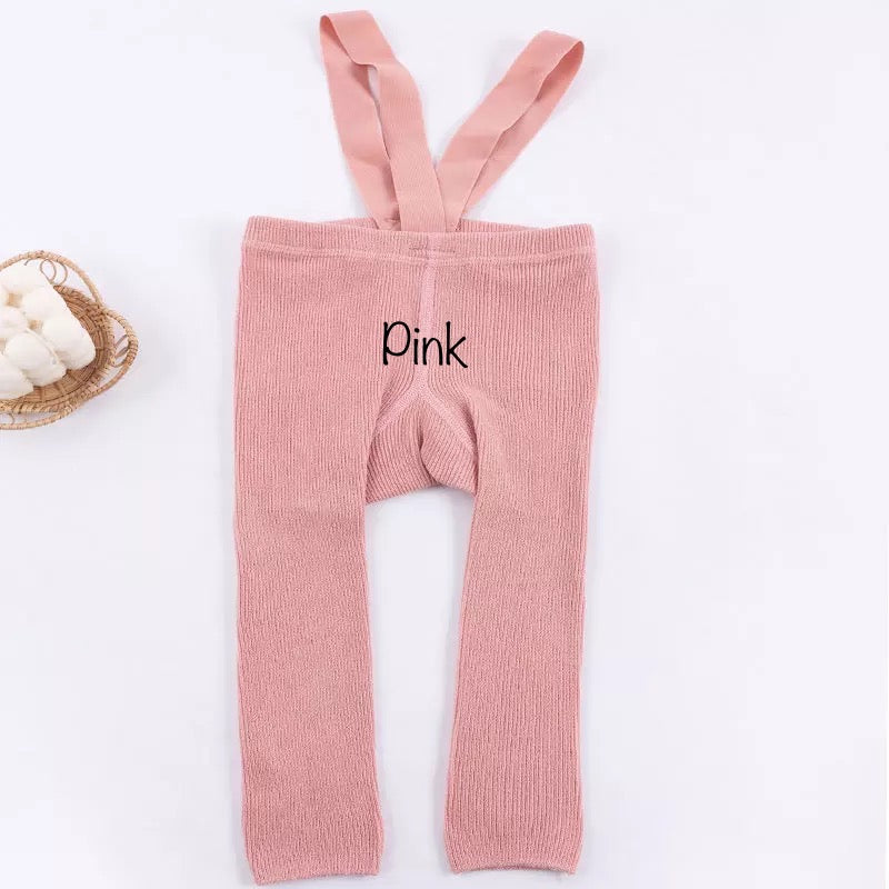 Cotton Footless Leggings With Straps