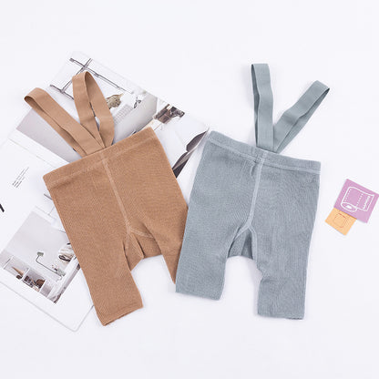 Cotton Shorts Romper With Straps